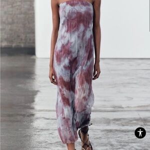 Zara Tie-Dye Maxi Dress in Purple and Gray